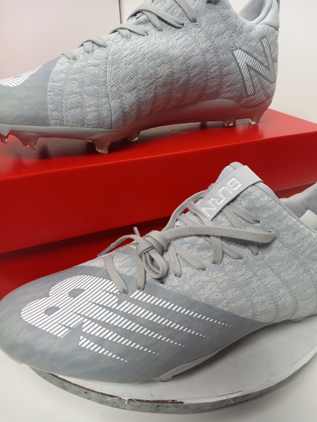 New Balance Burn X Low Gray Lacrosse Cleats Womens Sz 12 D Wide