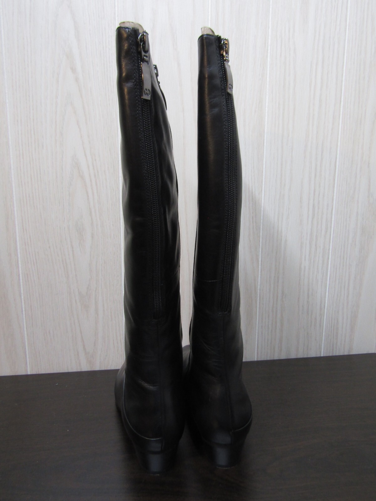 Gerry Weber Caren Black Leather Tall Boots Fur Lined Size Women EU 39 US 9