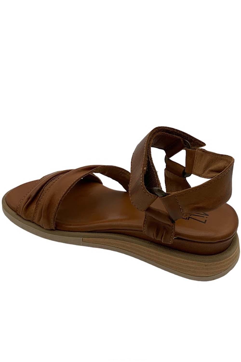 Miz Mooz Leather Ankle Strap Sandals Camellia Brandy
