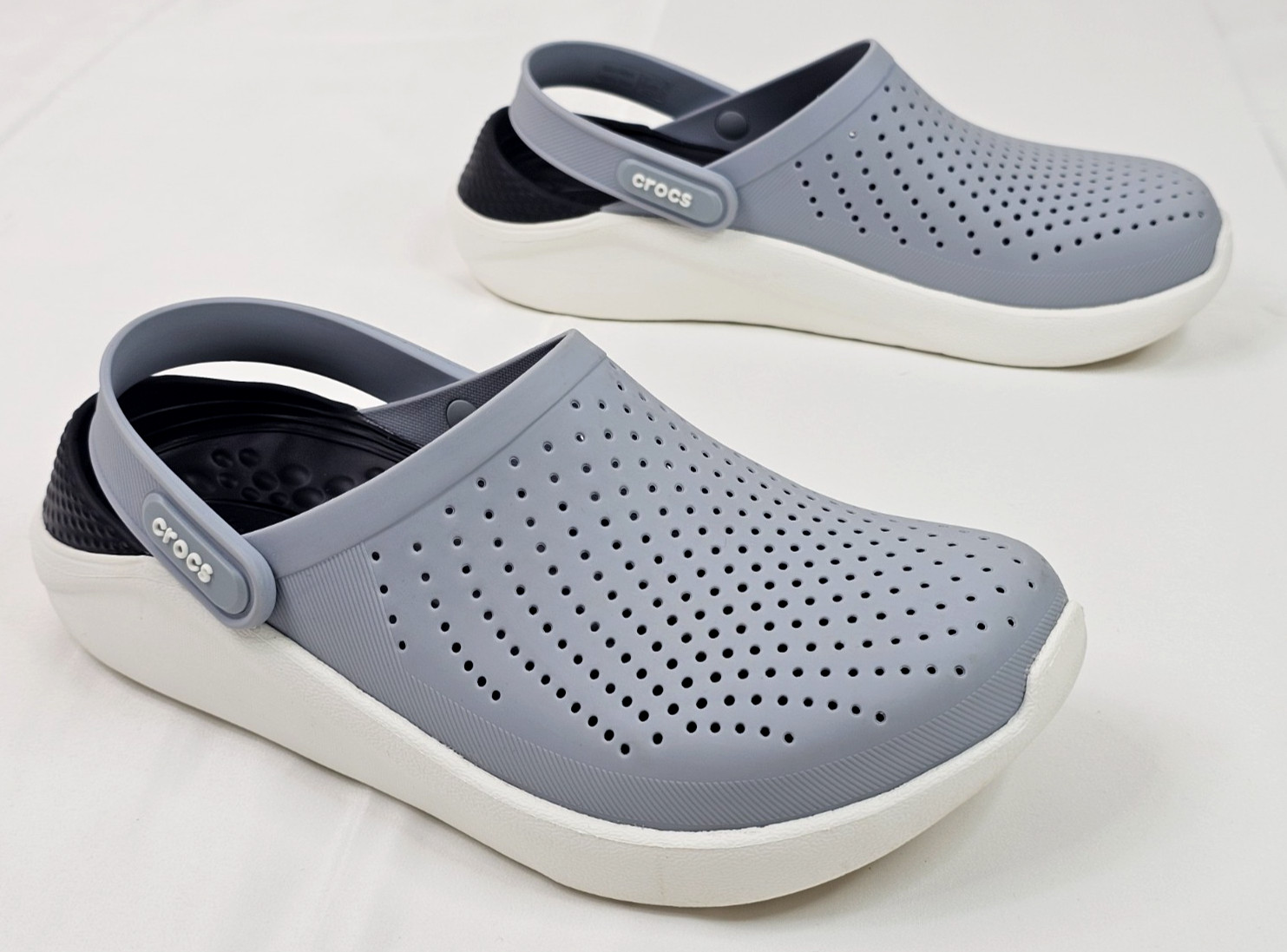 Crocs LiteRide Clog – Men 6 / Women 8 – Grey White Slip On Slingback Waterproof
