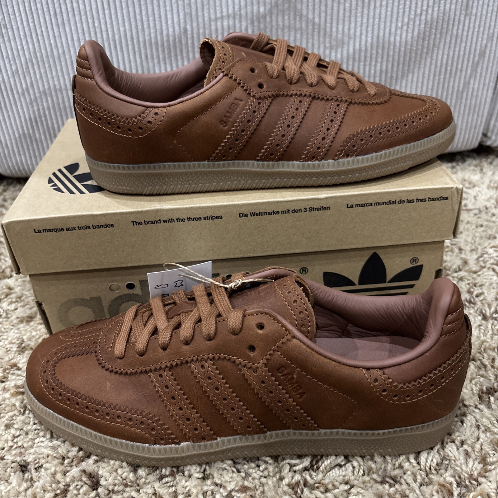 Adidas Samba OG Women’s Or Men’s Athletic Shoes Brown Leather Casual Sneakers