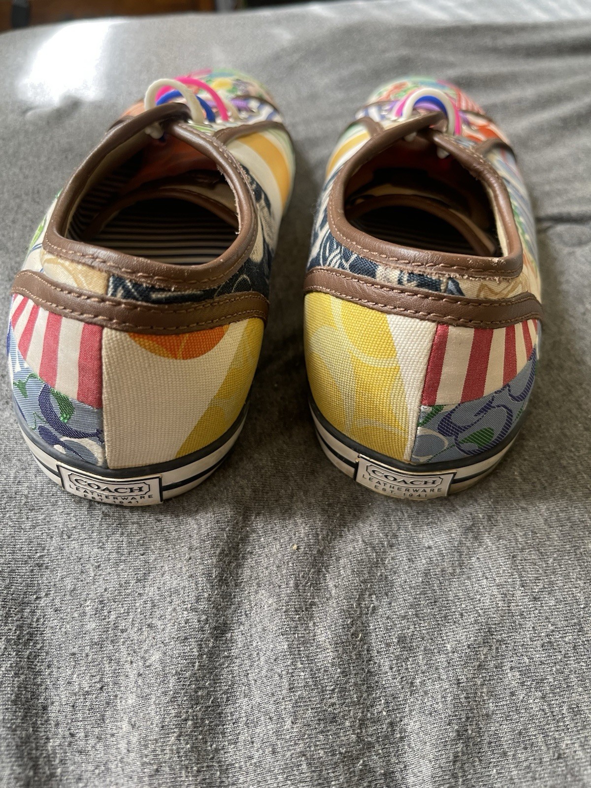 Coach Daphney Patchwork Canvas Sneakers Sz 9M Multicolor Pls. Read & See Photos