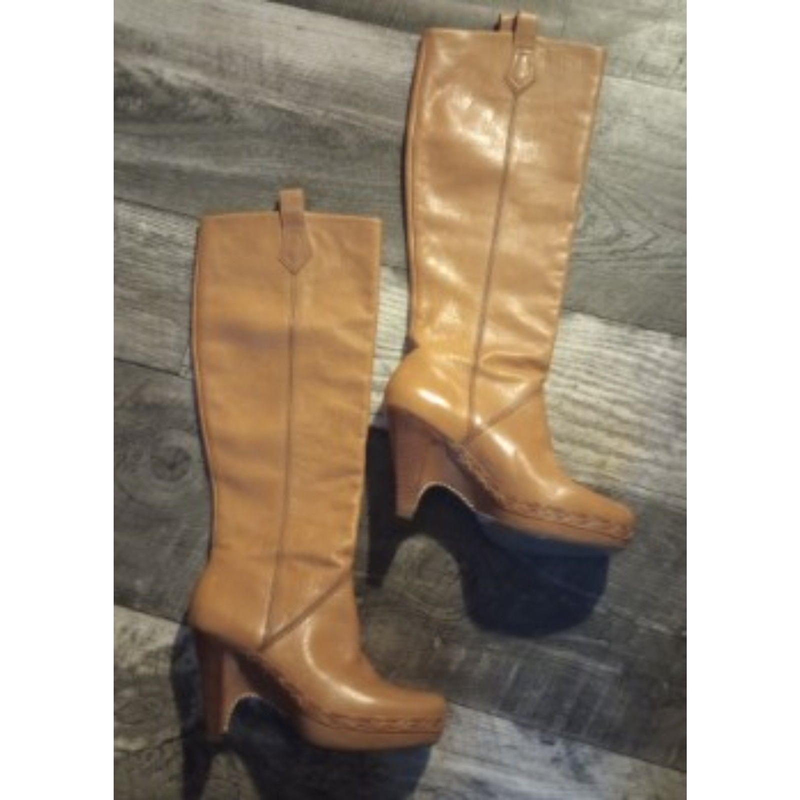 Cole Haan Women’s Size 6.5B Tan Colored Long Heeled Leather Boots