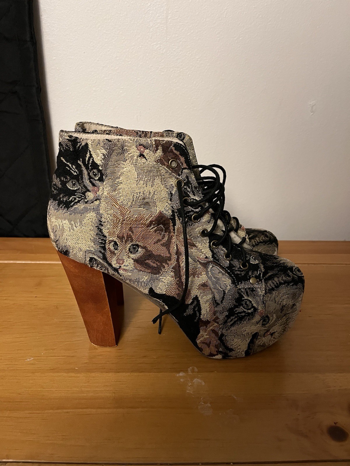 Jeffrey Campbell Lita Fab Cat Tapestry Boots Size 10M