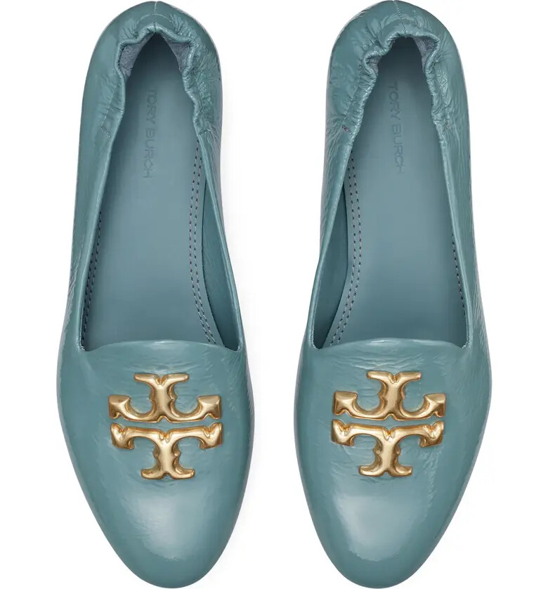 NIB Tory Burch Eleanor Leather Loafer Arctic BLUE US 7.5 8 8.5 9 9.5 AUTHENTIC