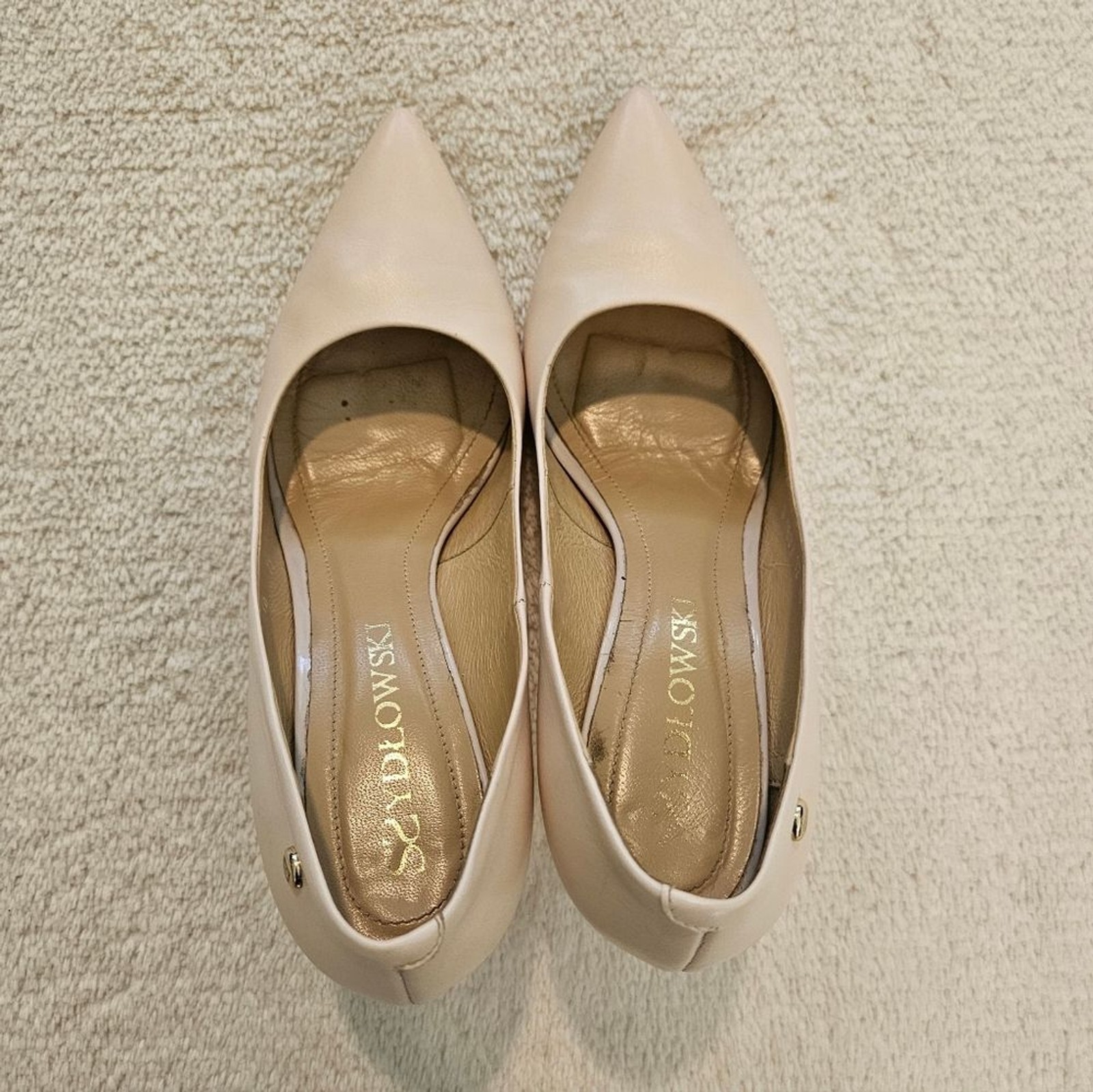 Genuine Leather Cream Heels Pumps Size 9 Business Casual Formal Feminine Work