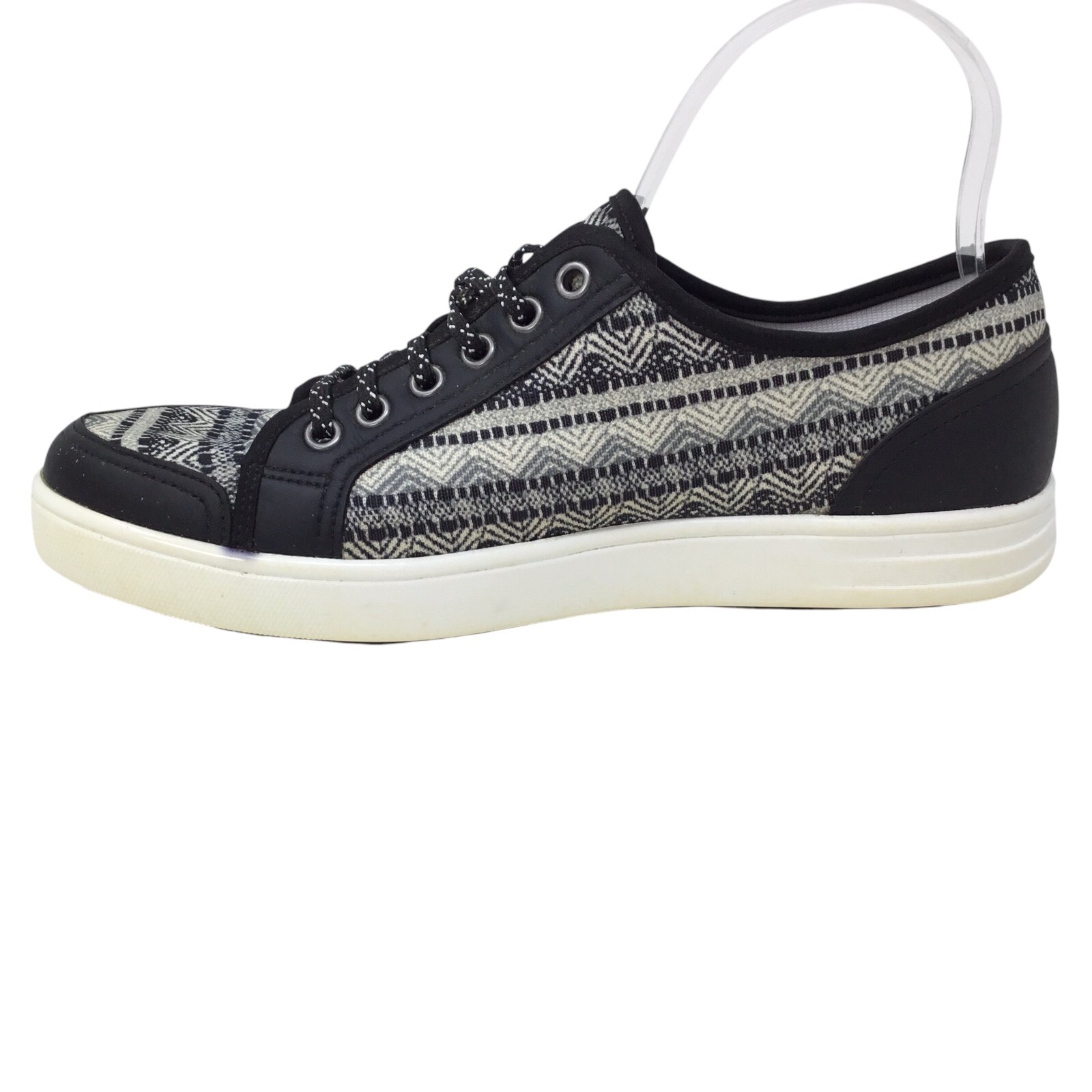 Traq Alegria Sari Sneaq Sneakers Size 40 or 9.5-10 Tapestry Textile Black Casual