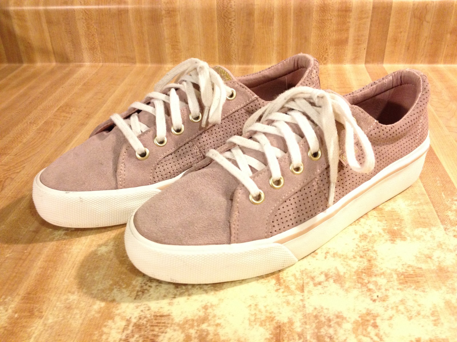 Keds Womens 8M Jump Kick Duo Mauve Pink Purple Suede Low Top Lace Up Sneakers