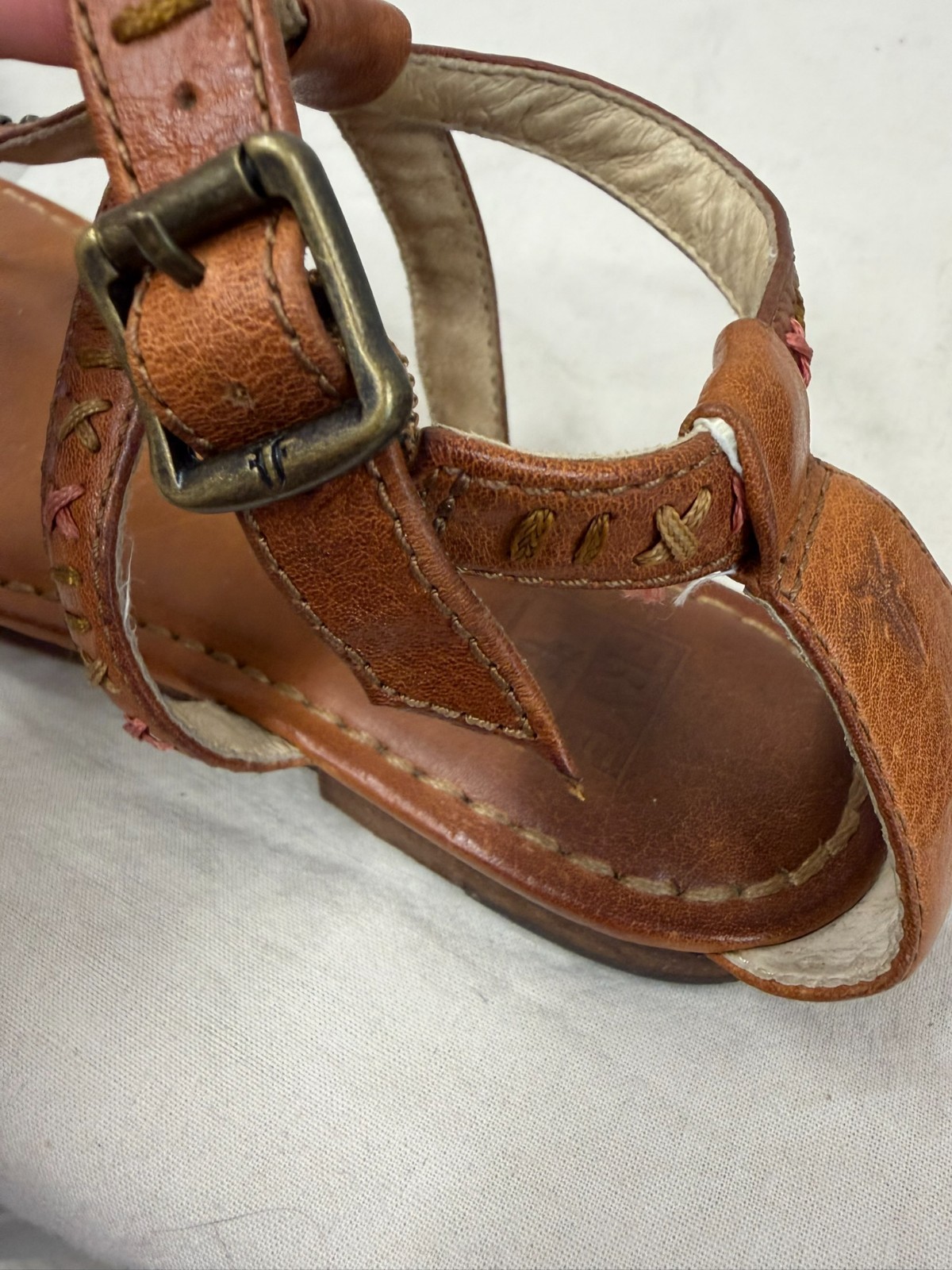 Frye Carson Boho Thong Huarache sandals featuring colorful stitched details