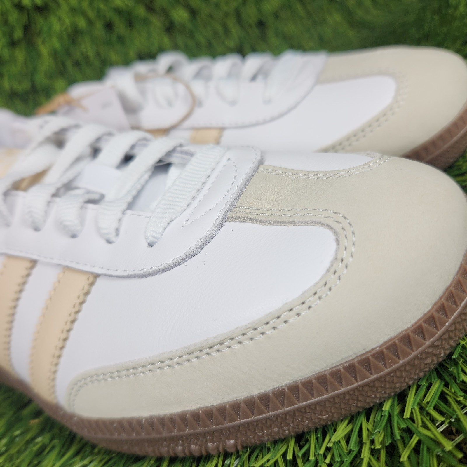 Adidas Samba OG Womens Sizes White Sand Beige Tan Sneaker Original Brown Bottom