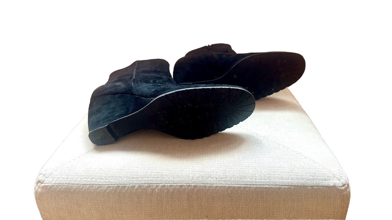 FRANCO SARTO Ankle Boots Black Suede Wedge Booties Size 9.5