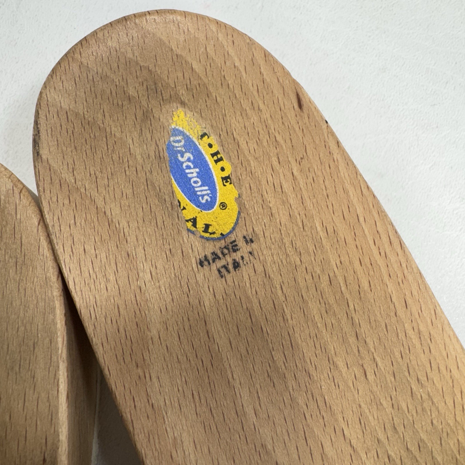Dr. Scholl’s The Original Wooden Sandals Slides Pink Leather Size 7 Italy