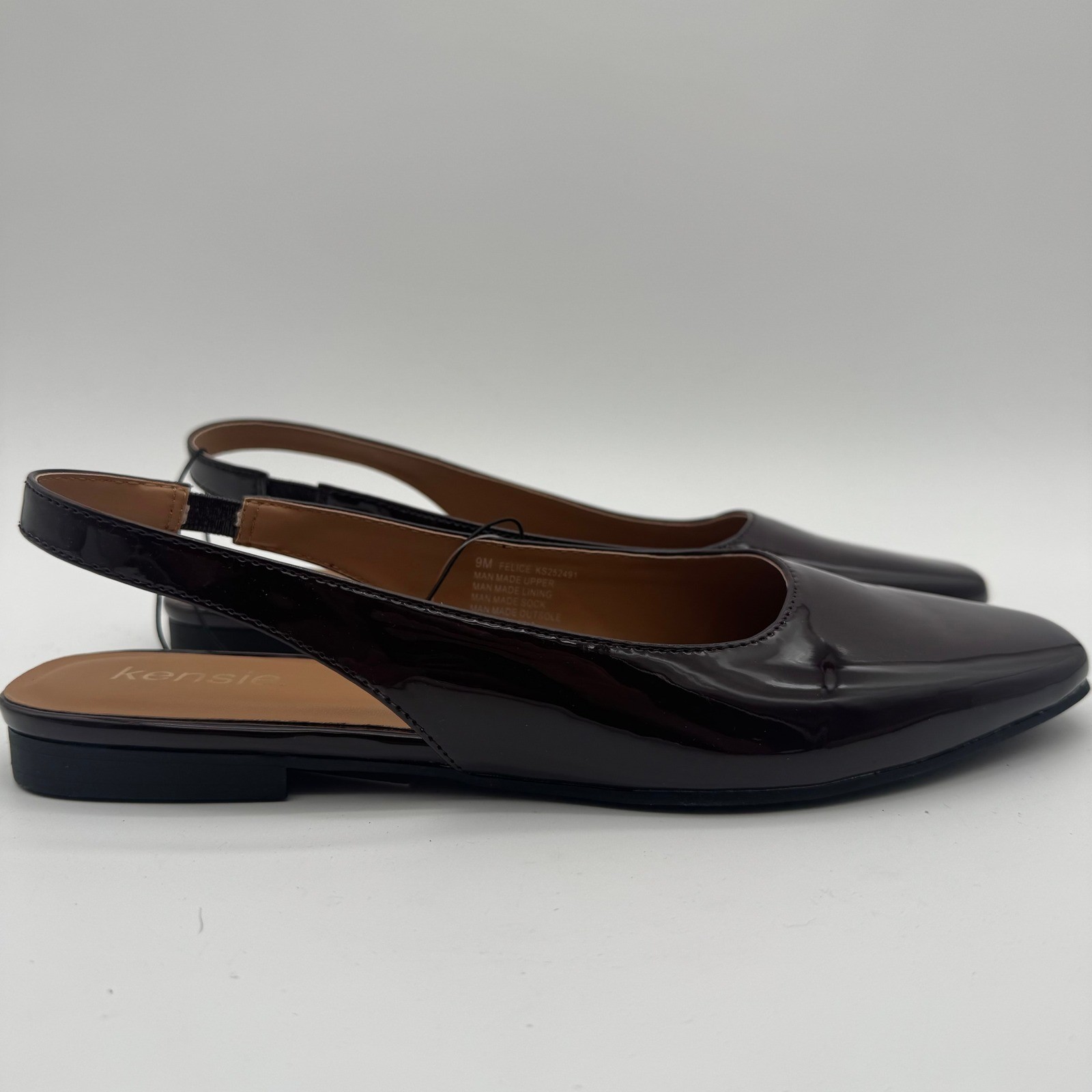 Kensie Women’s Size 9 Red Felice Slingback Flats Patent Shoes
