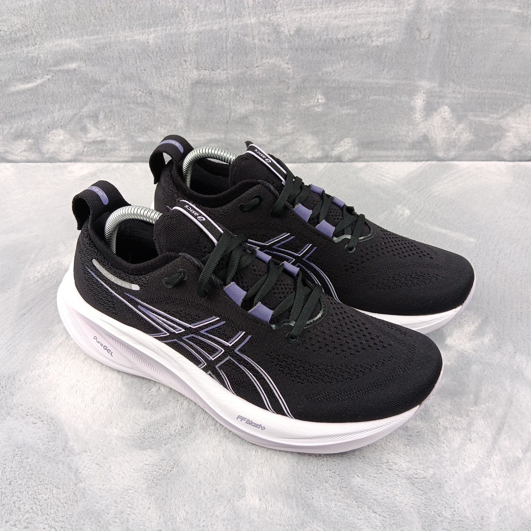 ASICS Gel Nimbus 26 Women’s Running Shoes Black Purple US 9
