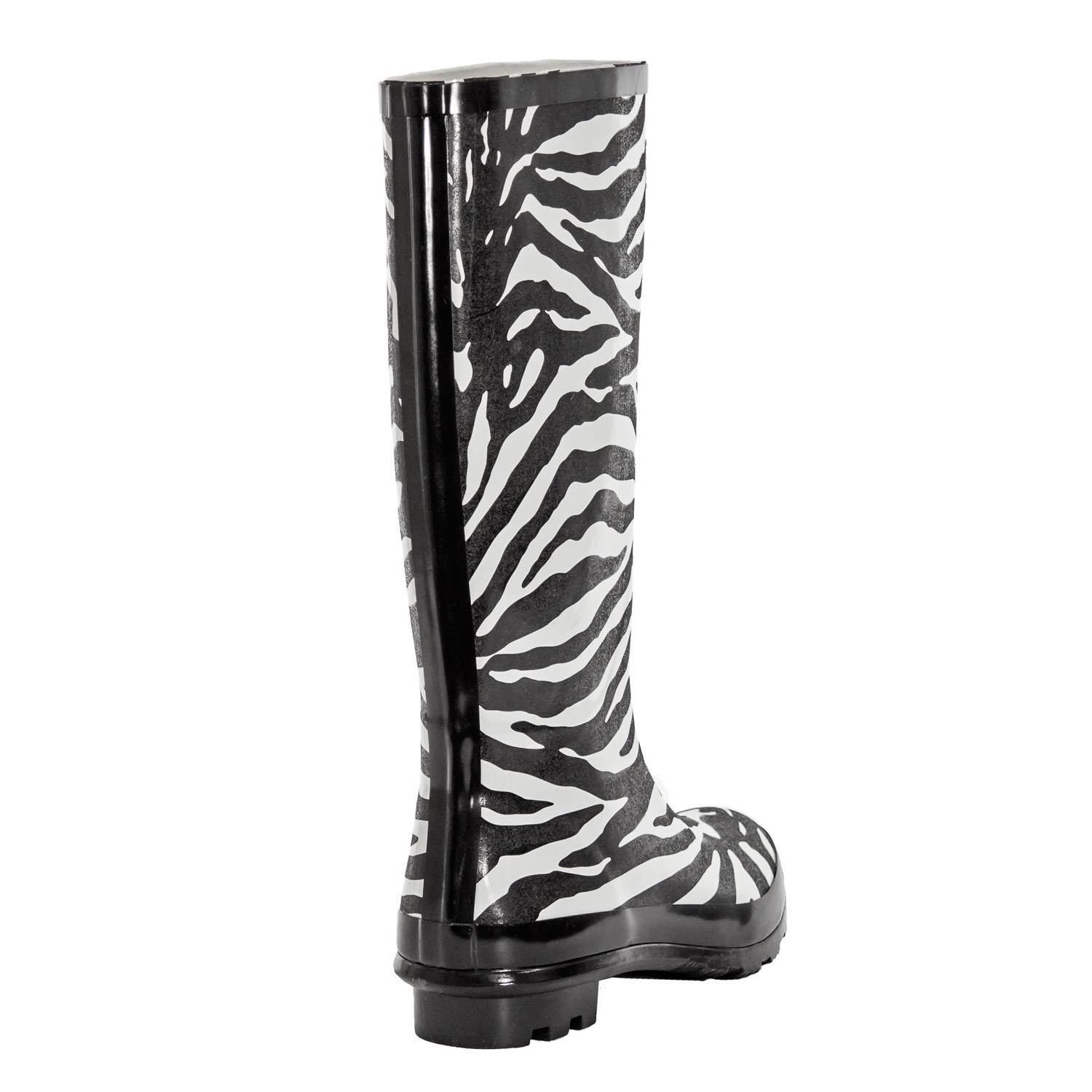 Zebra Print Rain Boots Womens Size 5 Mid-Calf Waterproof Rubber Shoes