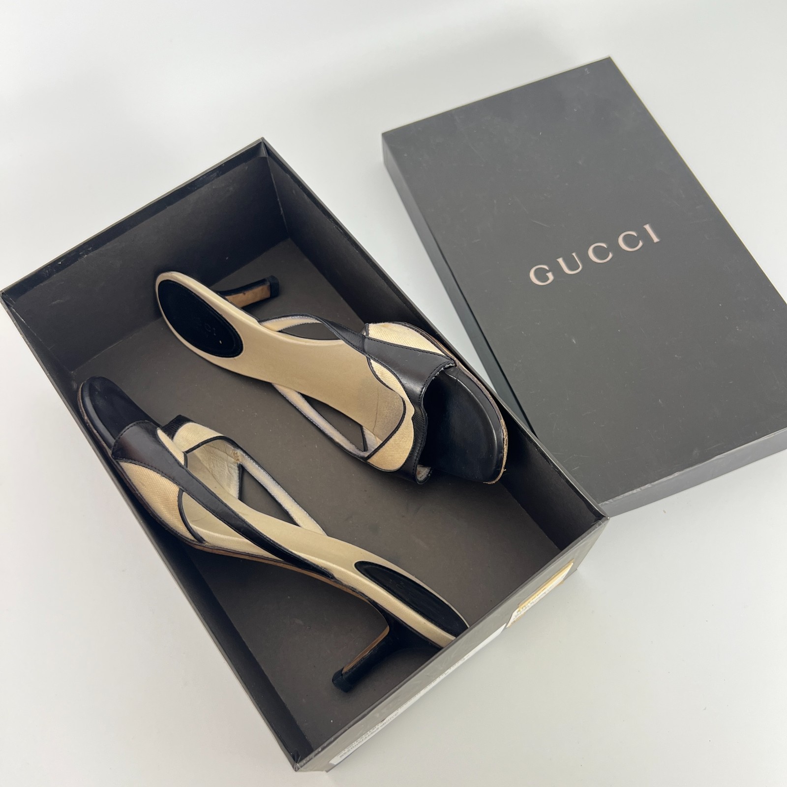 Gucci | Auth Tom Ford Era Vintage Black Leather Sandal Slide Mules (37)