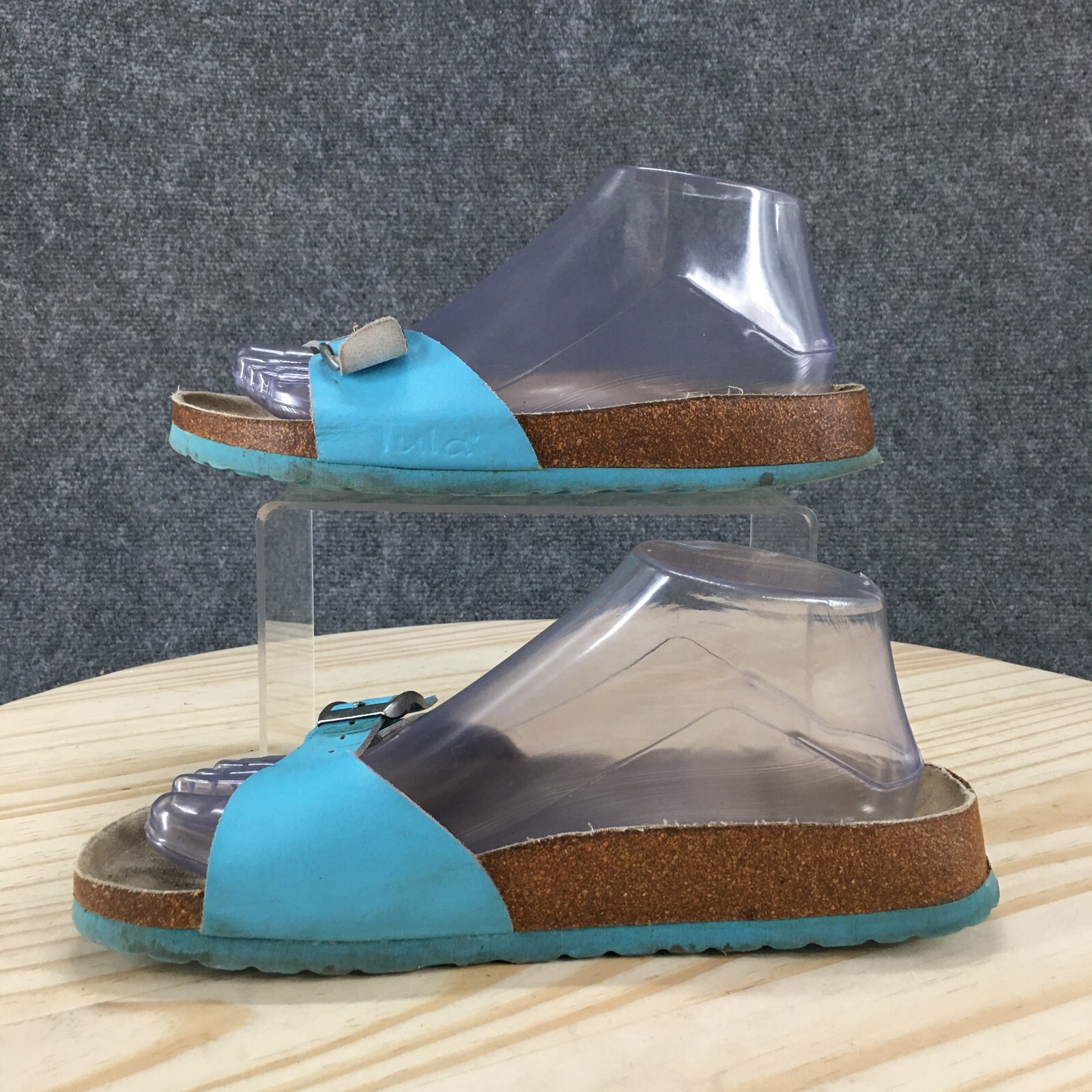 Tula By Birkenstock Sandals Womens 38 Narrow Slide Blue Casual Slip On Comfort
