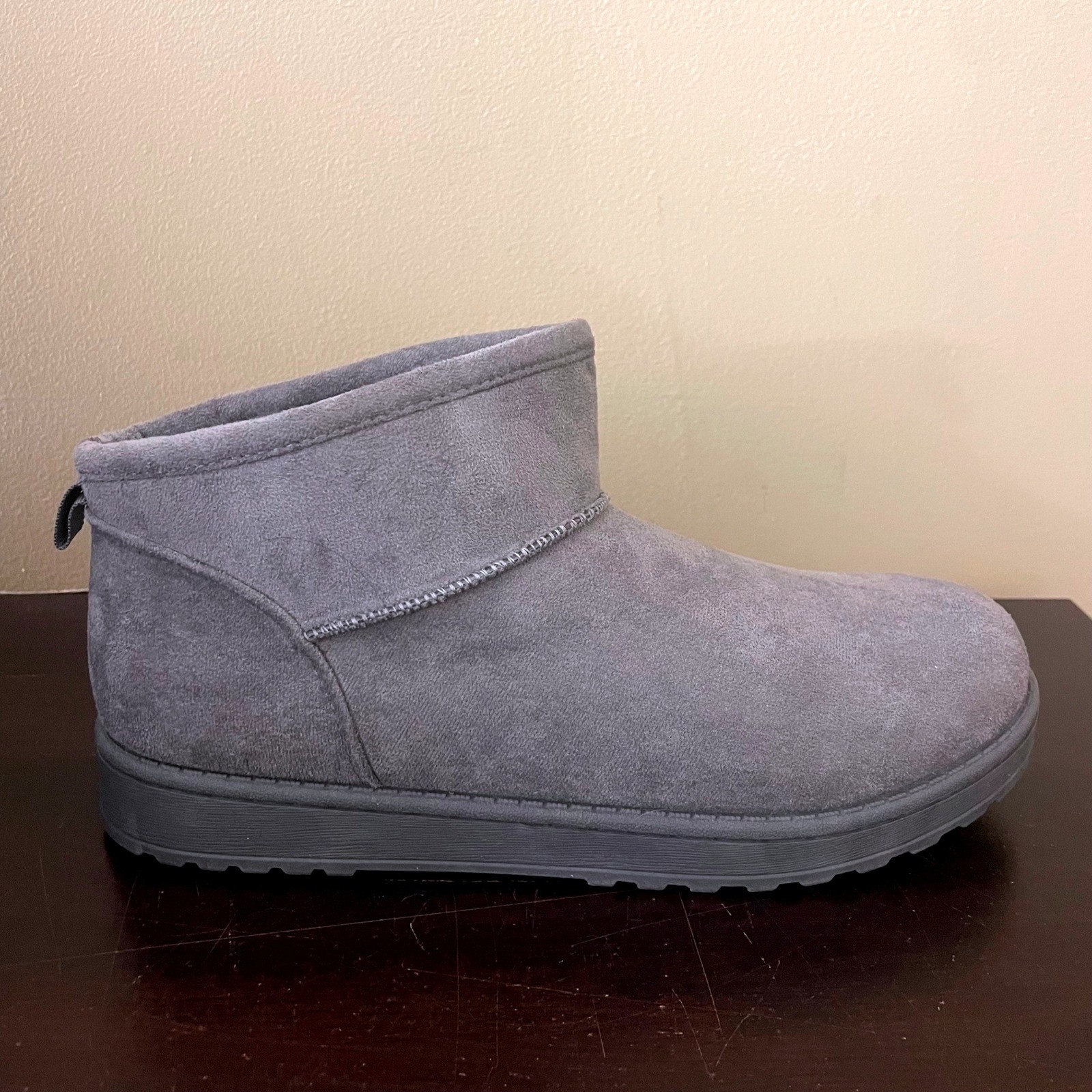 White Mountain Inspa Grey Faux Fur Lined Ankle Boots W34658-020 Womens 9.5M