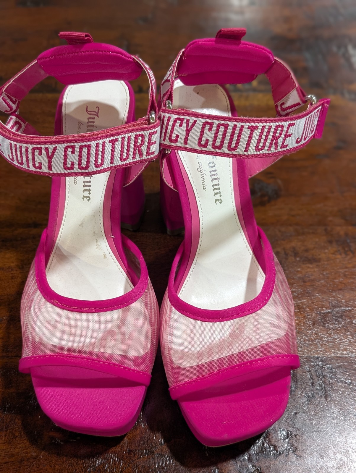 Juicy Couture Pink Platform Strapy Block Heels JC-Gramercy Size 7M
