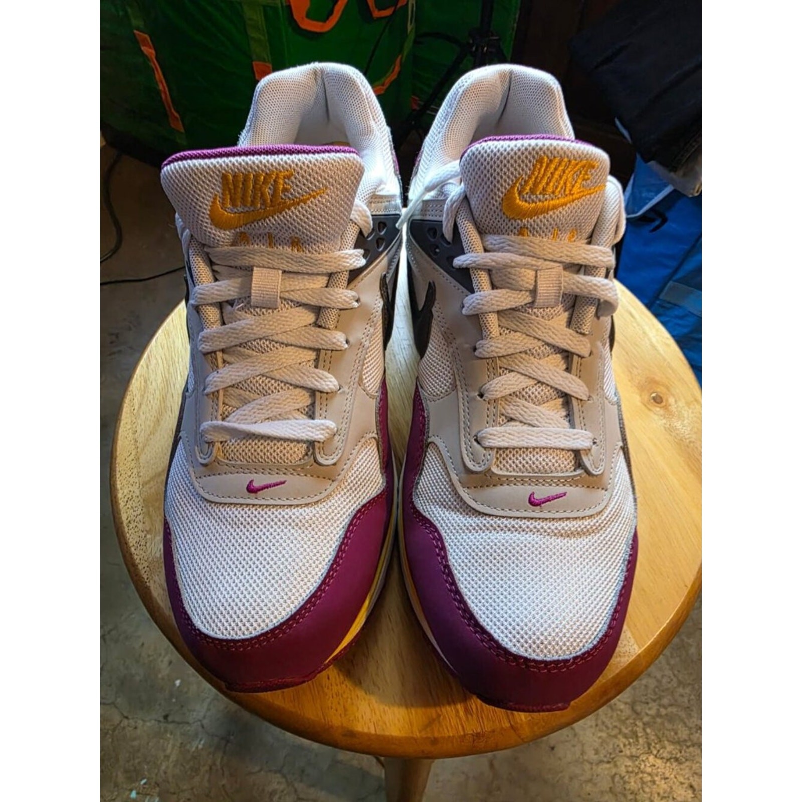Nike Air Max 90 Yellow & Purple Unisex Adults Size 11 Sneakers