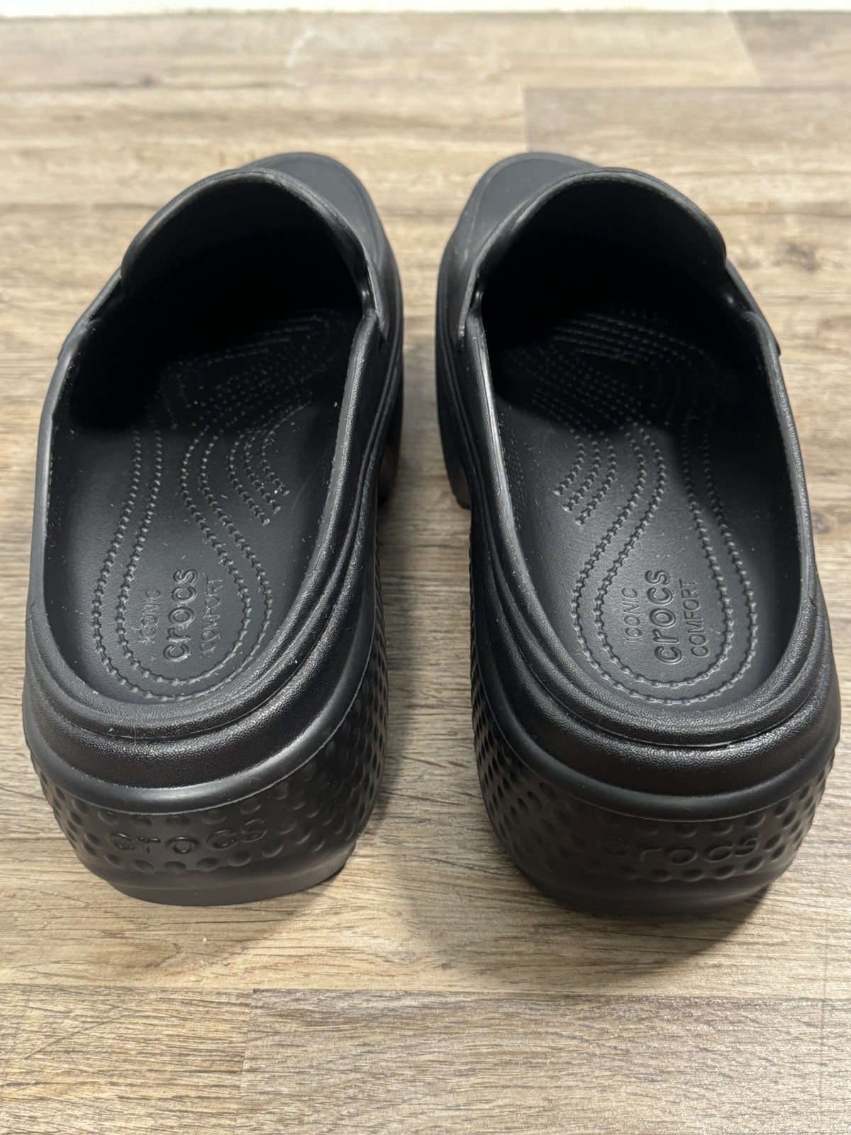 Crocs Stomp Platform Loafer Shoes W11/M9 Black Slip-On Goth Mule Classic Witchy