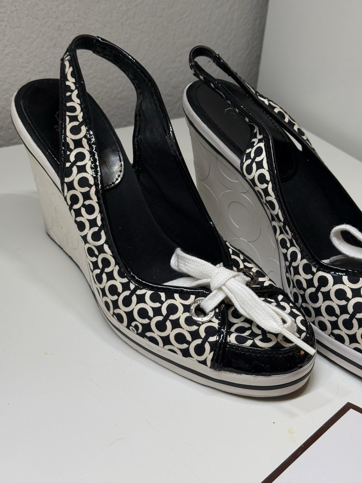 Coach Signature Slingback Wedge Sandals
