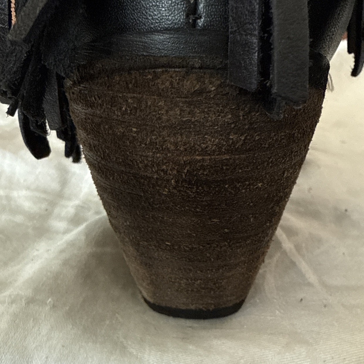 Harley-Davidson RETTA Black D83985 Women’s Boot Fringe 3″ Heel SZ 9M * Free S/H