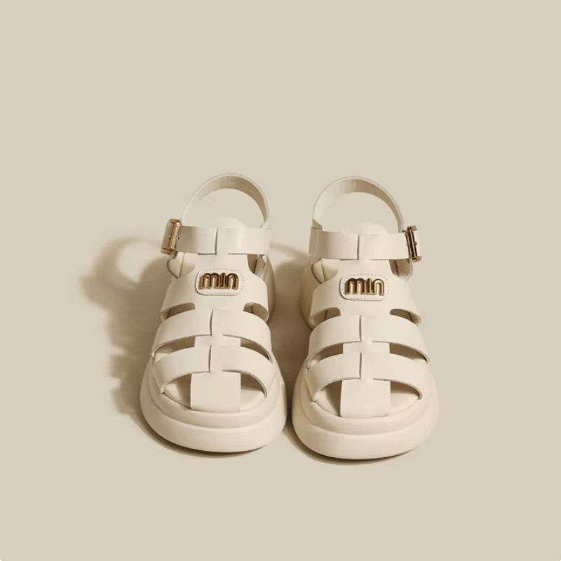 Punk Fashion Comfortable Casual Thick-soled Platform Buckle Sandal Gold Detail
