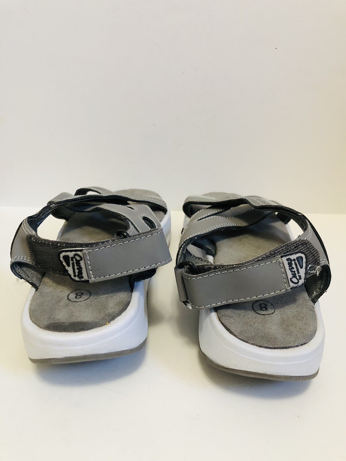 Curves Women’s Shape Up Sandals , Size 8,Rockers Exercise Toning Shoes Grey