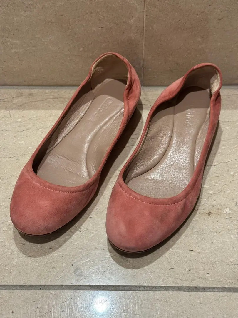 Chloé Pink Suede Ballet Flats Women’s EU36 US6.5 23.5cm Shoes