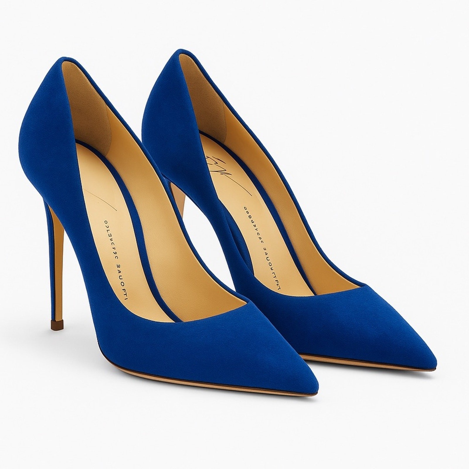 Giuseppe Zanotti Blue Suede Pointed Toe Pumps EU 39