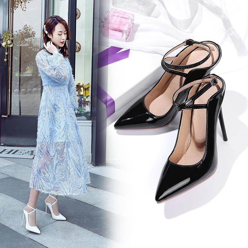 Womens Pointy Toe High Stiletto Heel Sandal Slingbacks Ankle Buckle Party Shoes
