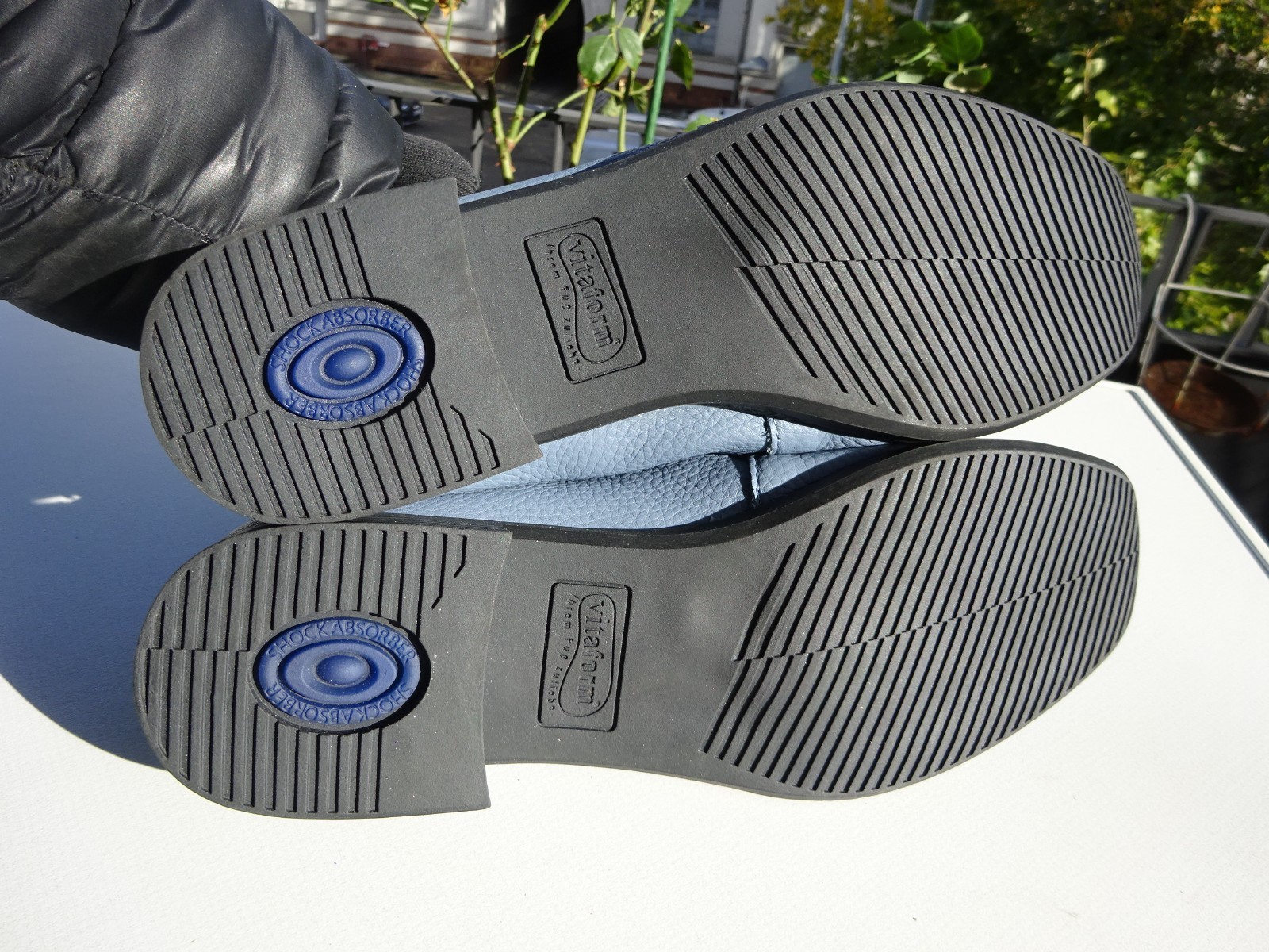 Vitaform women’s ballet flats leather deerskin rubber edge blue Germany size 38 H New