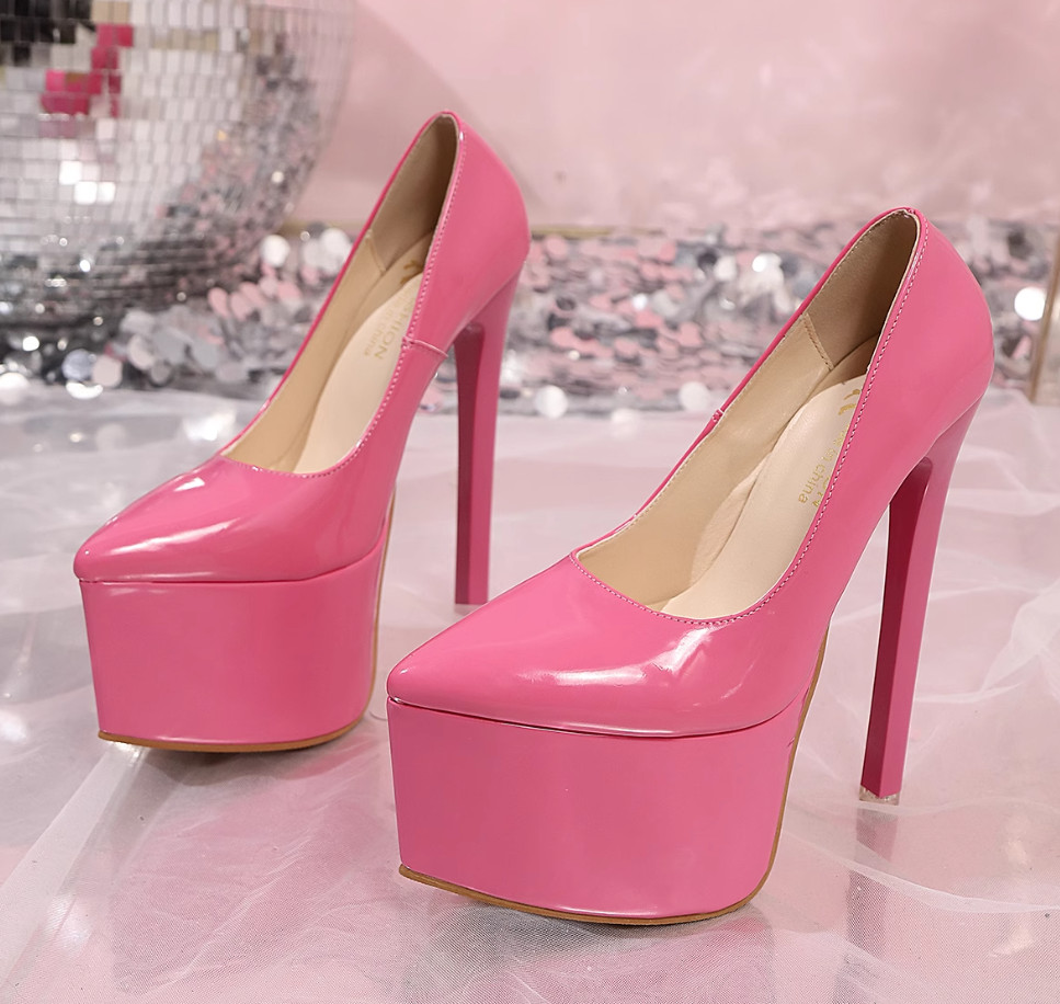 Womens Shiny Stiletto High Heel Party Prom Platform Party Pumps Shoes Clubwear
