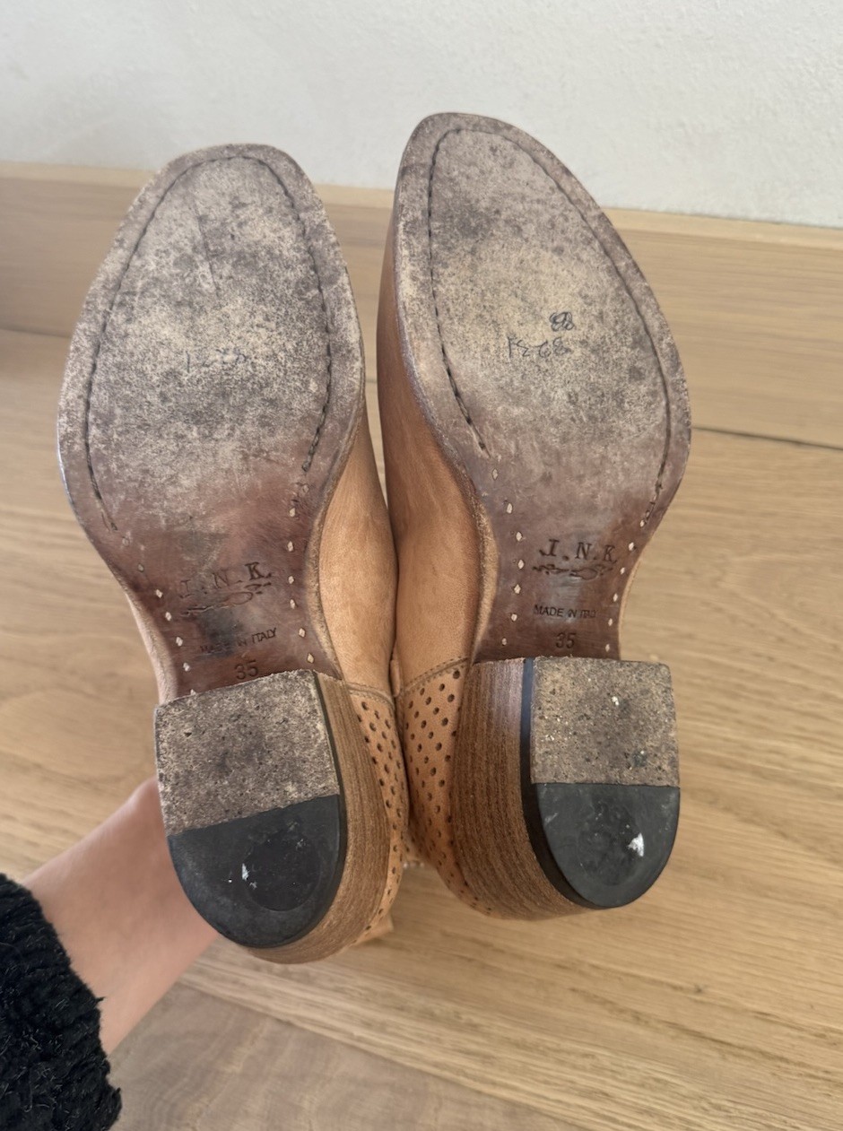 I.N.K. Made in Italy Brown Leather Pull On Chelsea Booties Women’s 35 4 4.5 5
