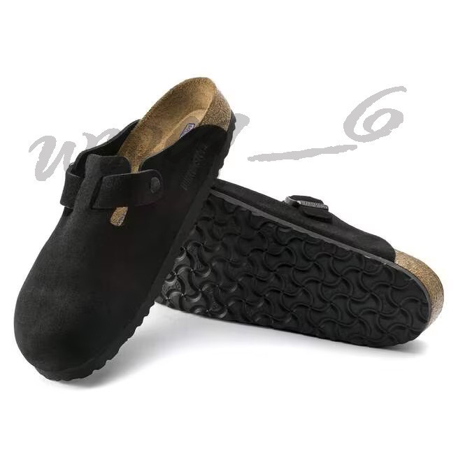 Birkenstock Boston Soft Footbed Suede Leather Clogs Black Shoes Size EU37-45