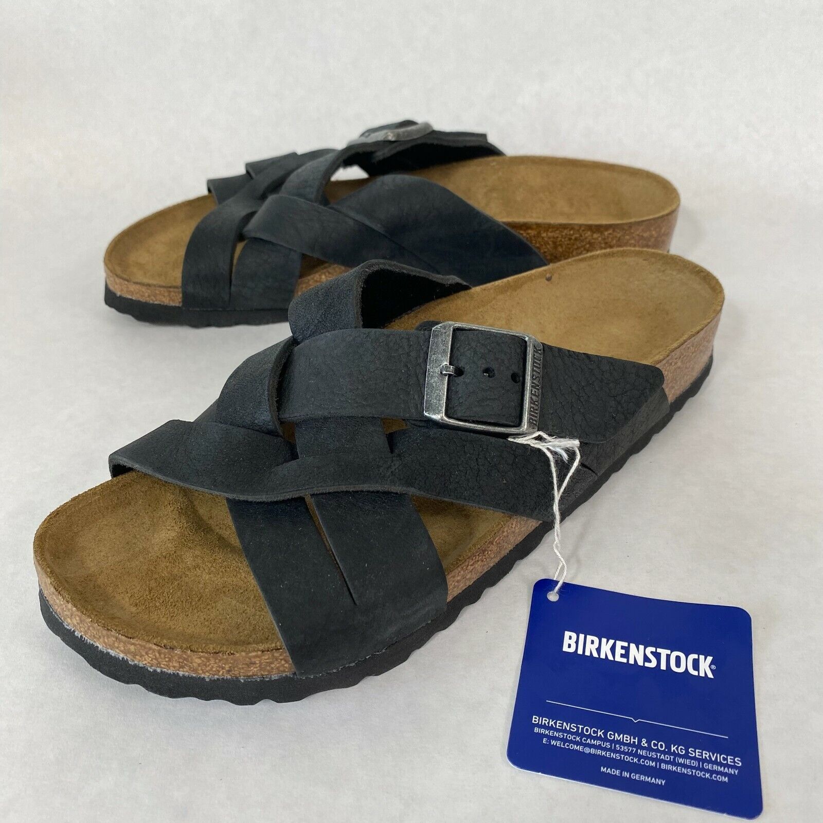 Birkenstock New with Box Lugano Camberra Old Black Oiled Leather Reg Select Size