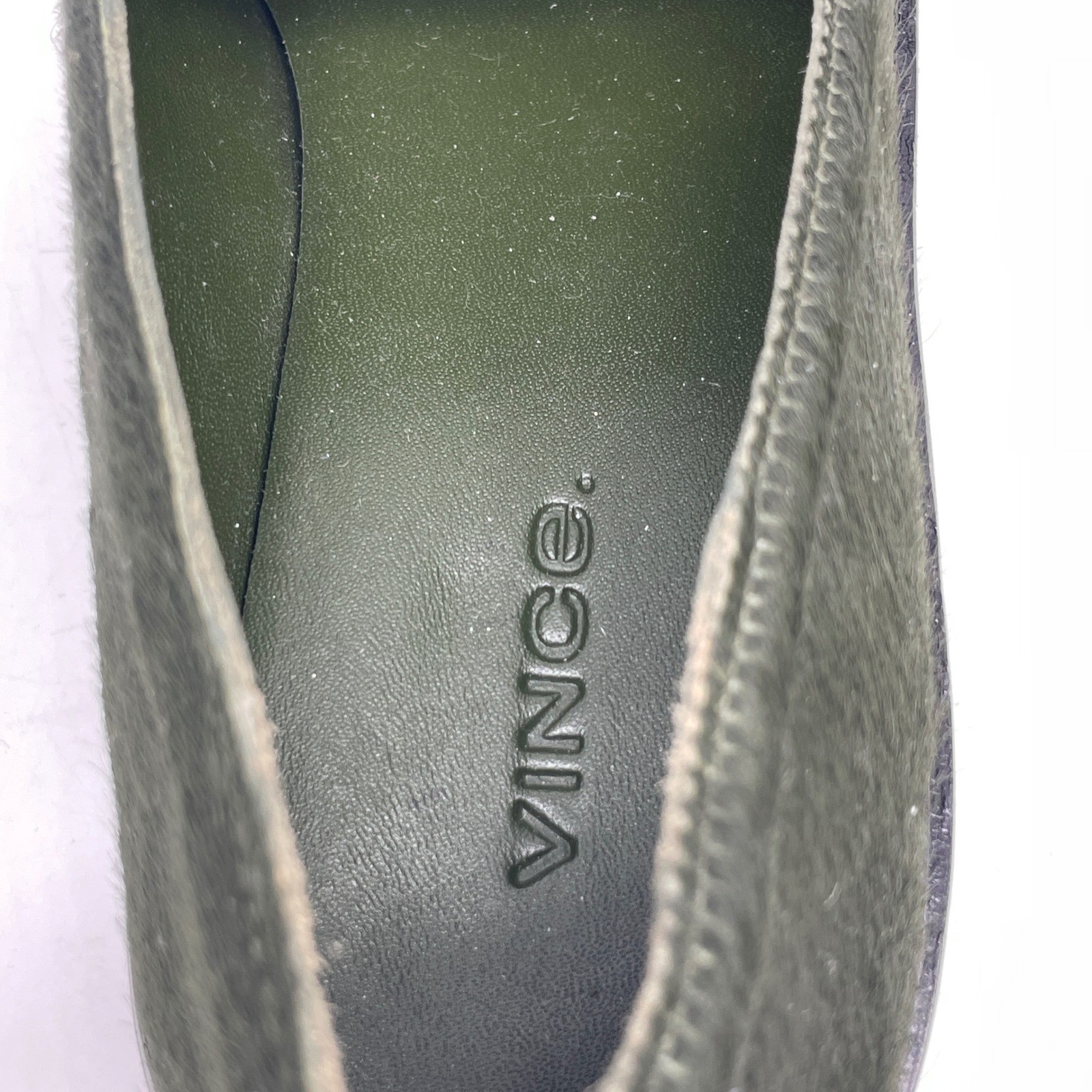 Vince Women’s Robin Genuine Calf Hair Lug Sole Loafer Olive Green US 6 / EUR 36
