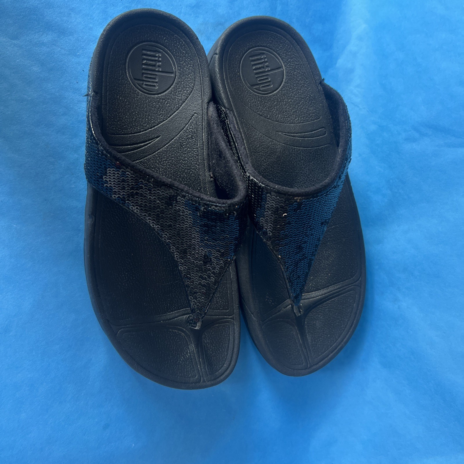 Fitflop Sandal Women 7 Sequin Electra Shiny Flip Thong Beach Pool Resort Core Go
