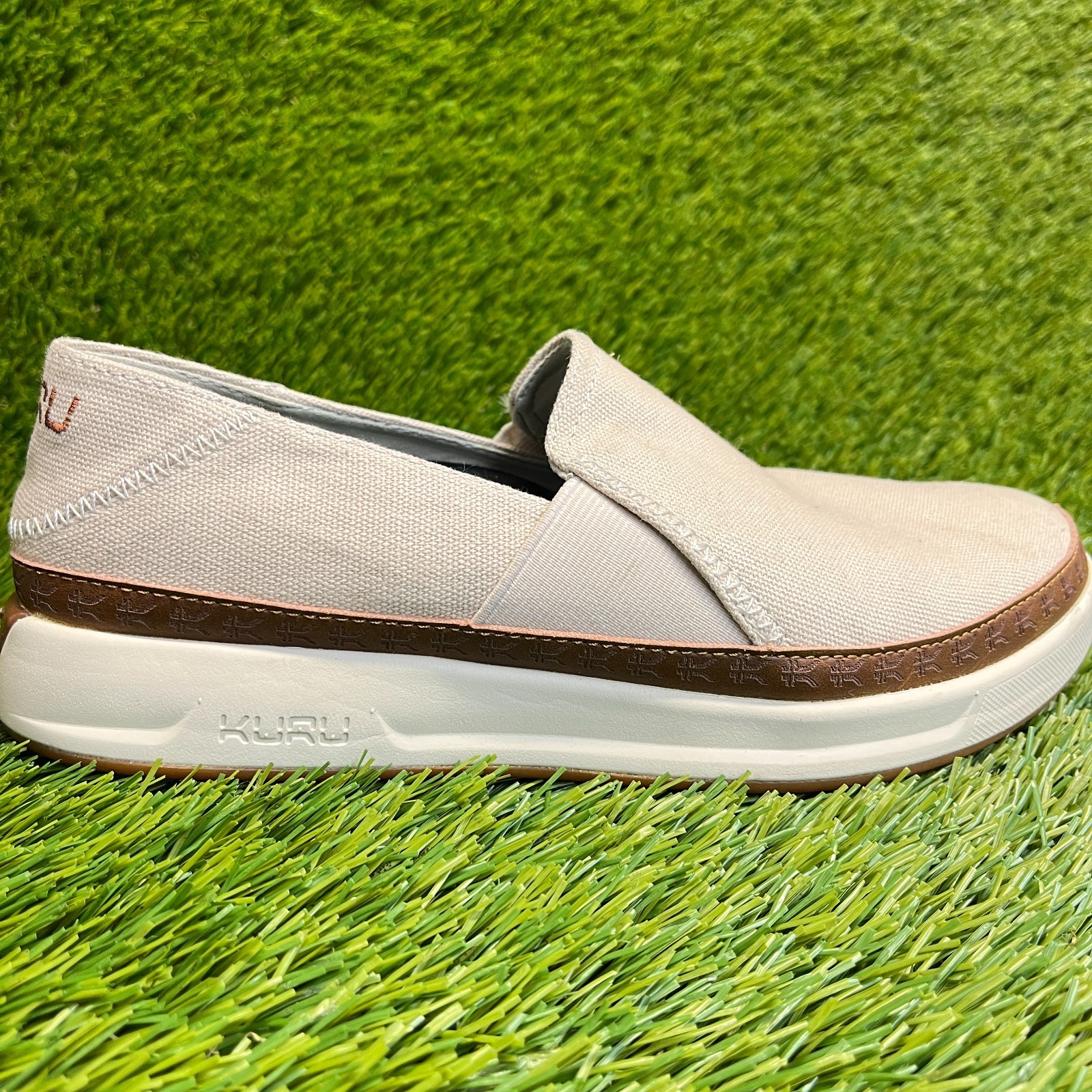 Kuru Roam Atla Classic Womens Size 7.5 Beige Brown Casual Walking Slip-On Shoes