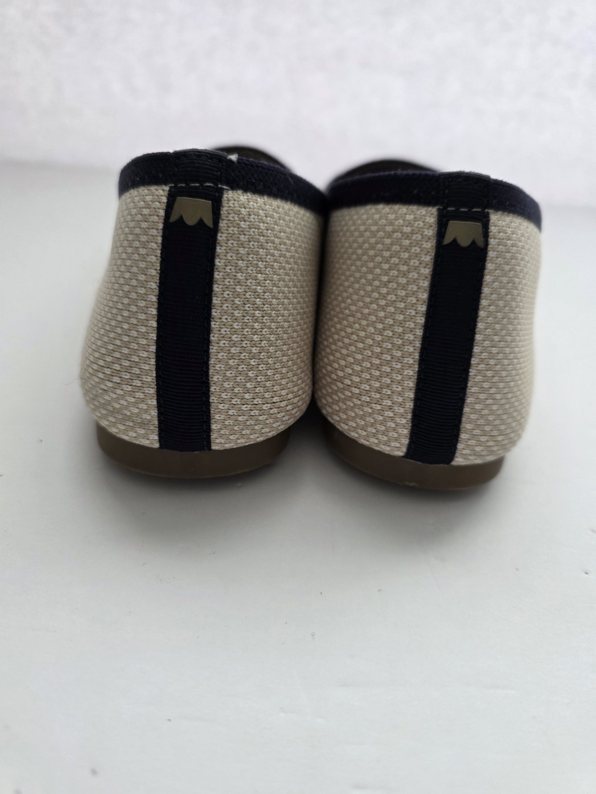 Birdies The Blackbird Eggshell Navy Flats Knit Woven Loafers Slip-ons Size 10