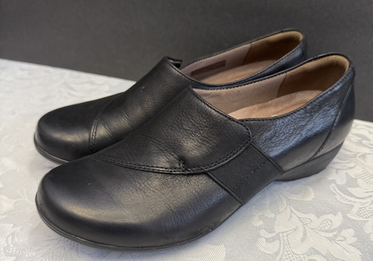Dansko Fae Size 36 USA Sz 5.5-6 Slip On Comfort Shoe Black Leather Loafer