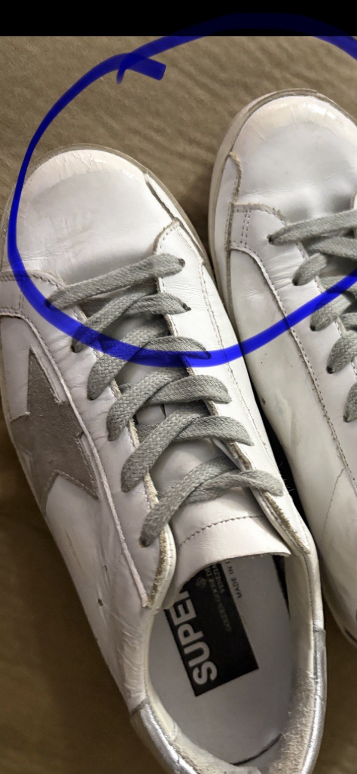 Golden Goose SuperStar Leather Sneaker White/Silver EU 36 Made in Italy