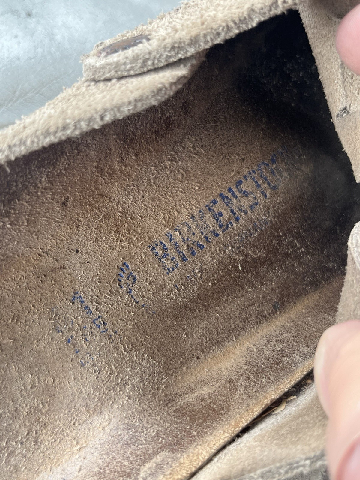 Women’s Birkenstock Boston taupe suede soft footbed buckle clogs size 10 R / 41`