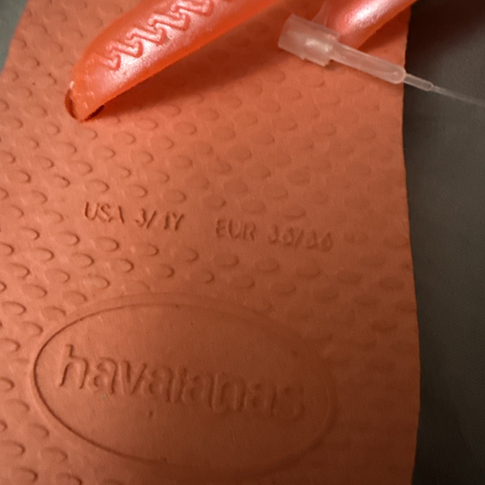 Havaianas Double Strap Sandals Flip Flops Shiny Orange NWT Womens US 3/4Y