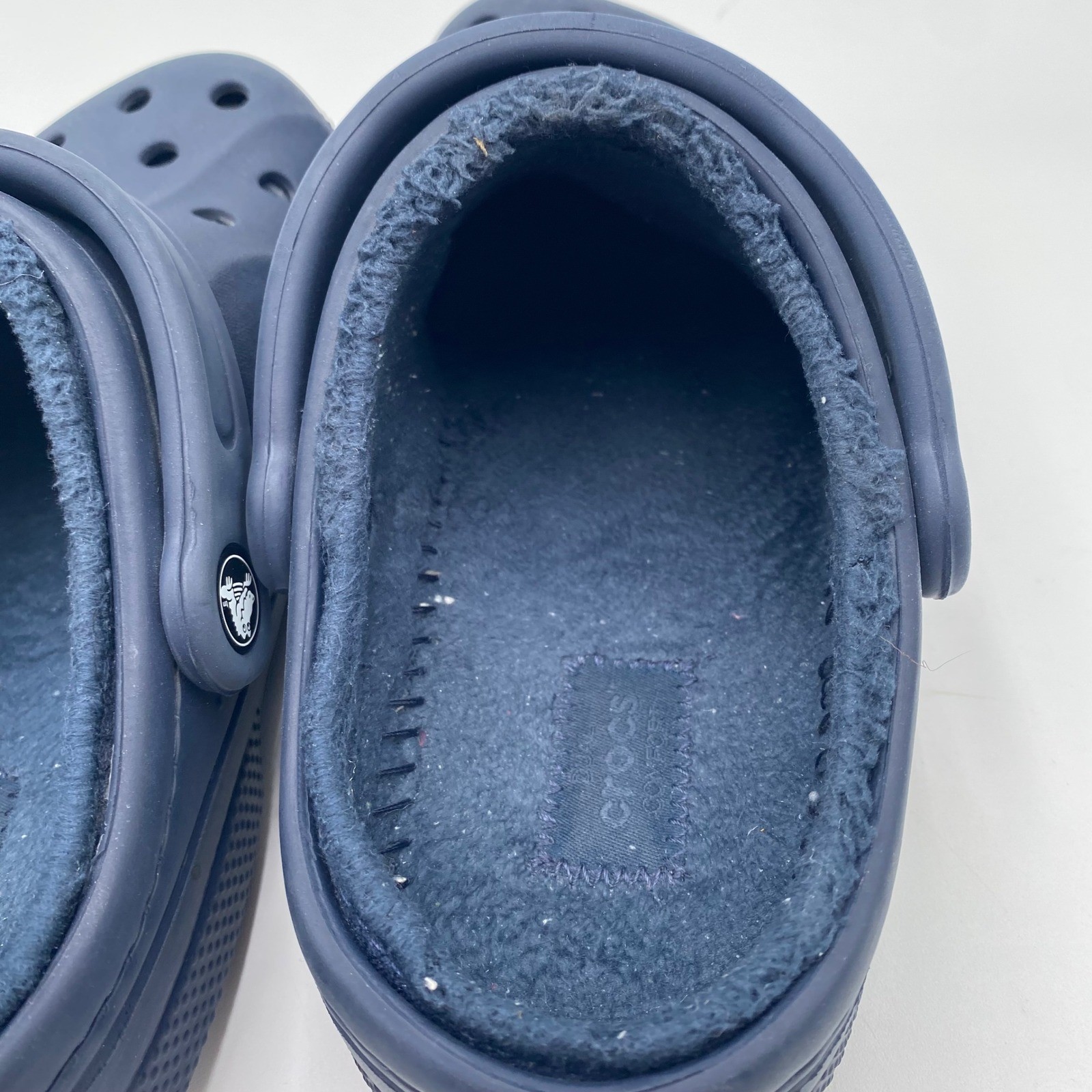 Crocs Baya Lined Clog Navy Blue Womens 6 Fleece Warm Comfort Slip On Shoes