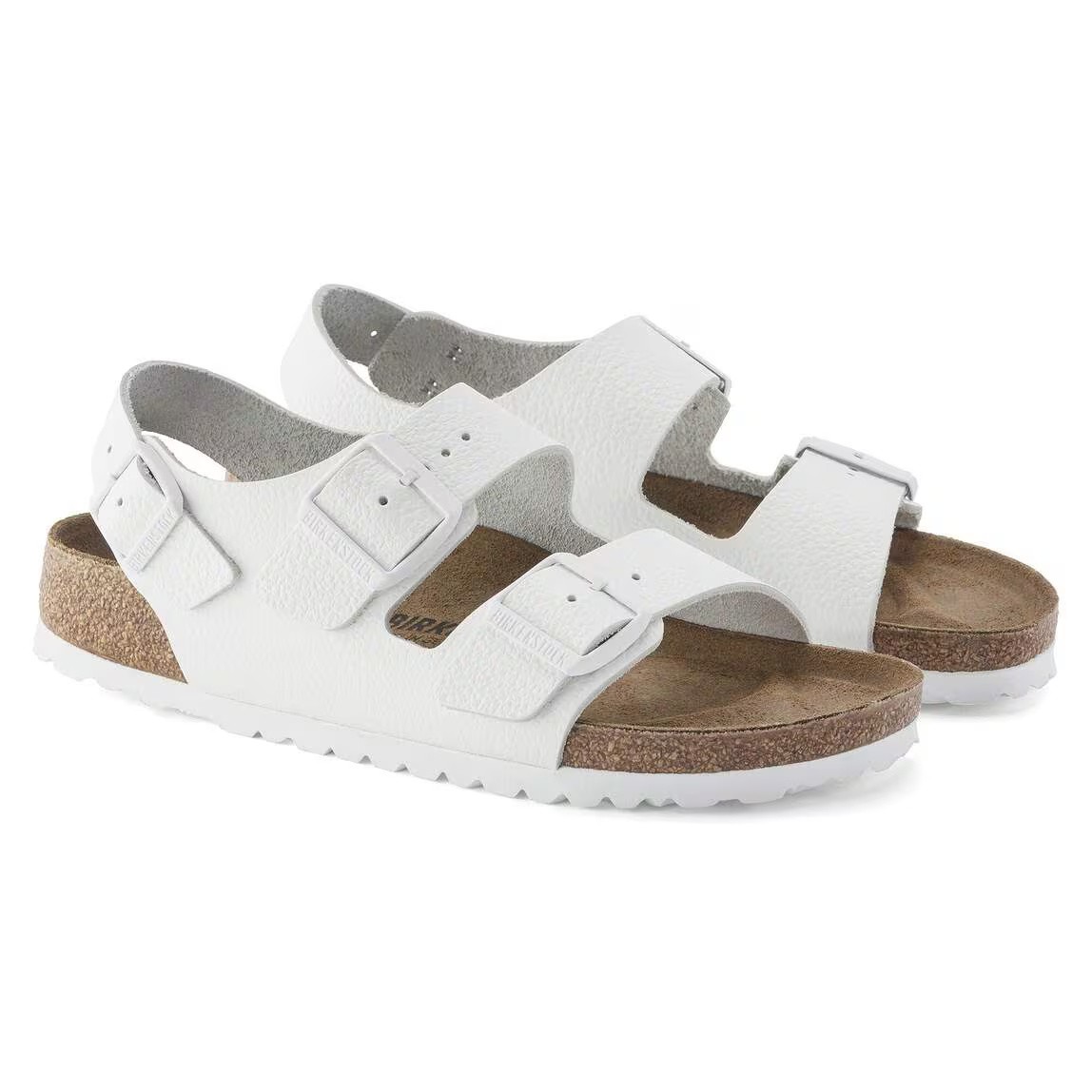 Birkenstock Milano BS Women’s Triples White Leather Sandals 4N (35 EU)