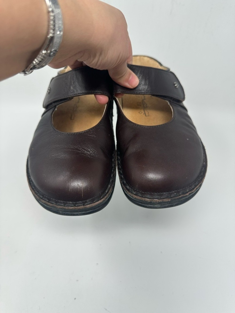 Finn Comfort Germany Stanford Leather Mary Jane Style Mules Clogs Size 40