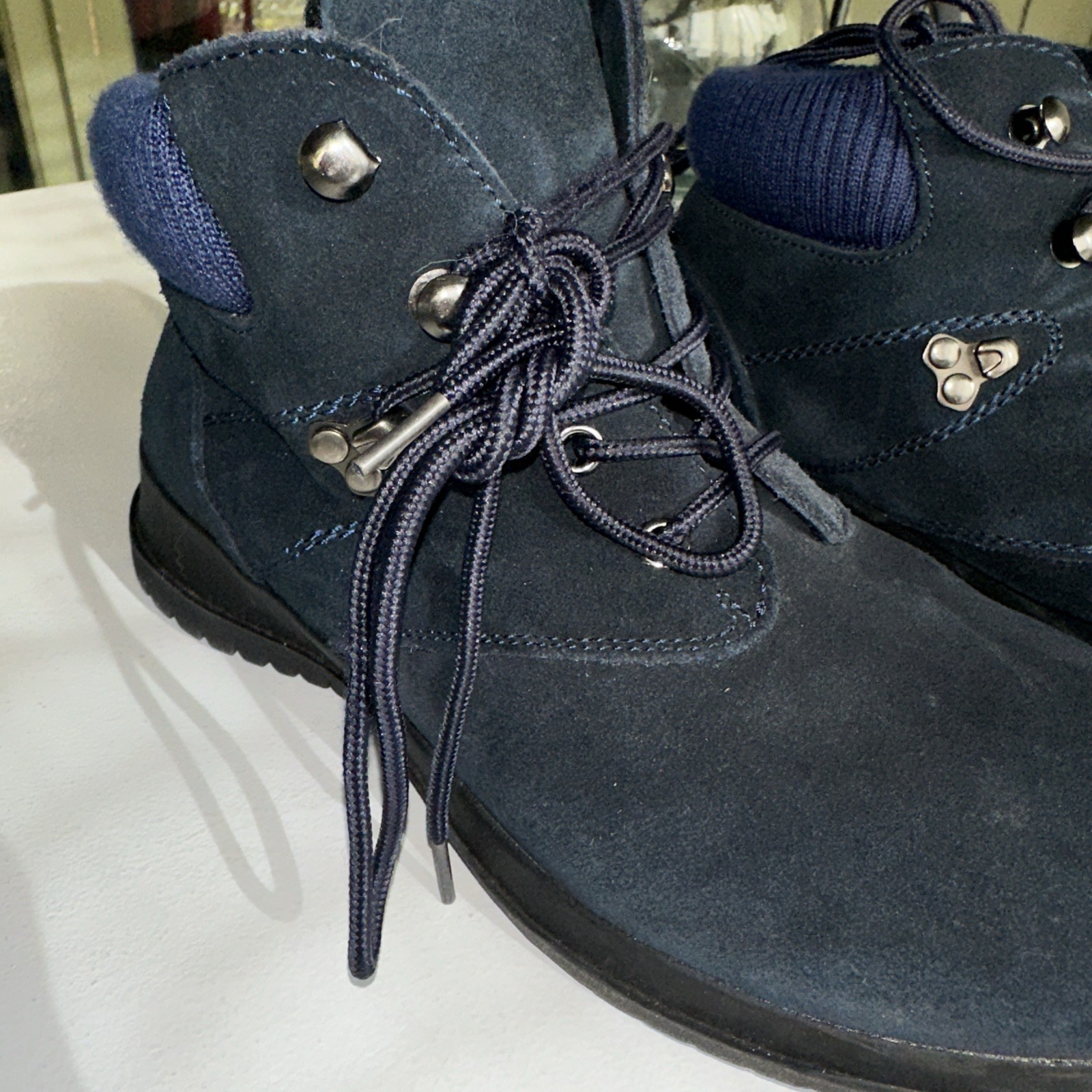 Wanderlust Blue Suede Ankle Hiking Snow Ladies Boots 8.5