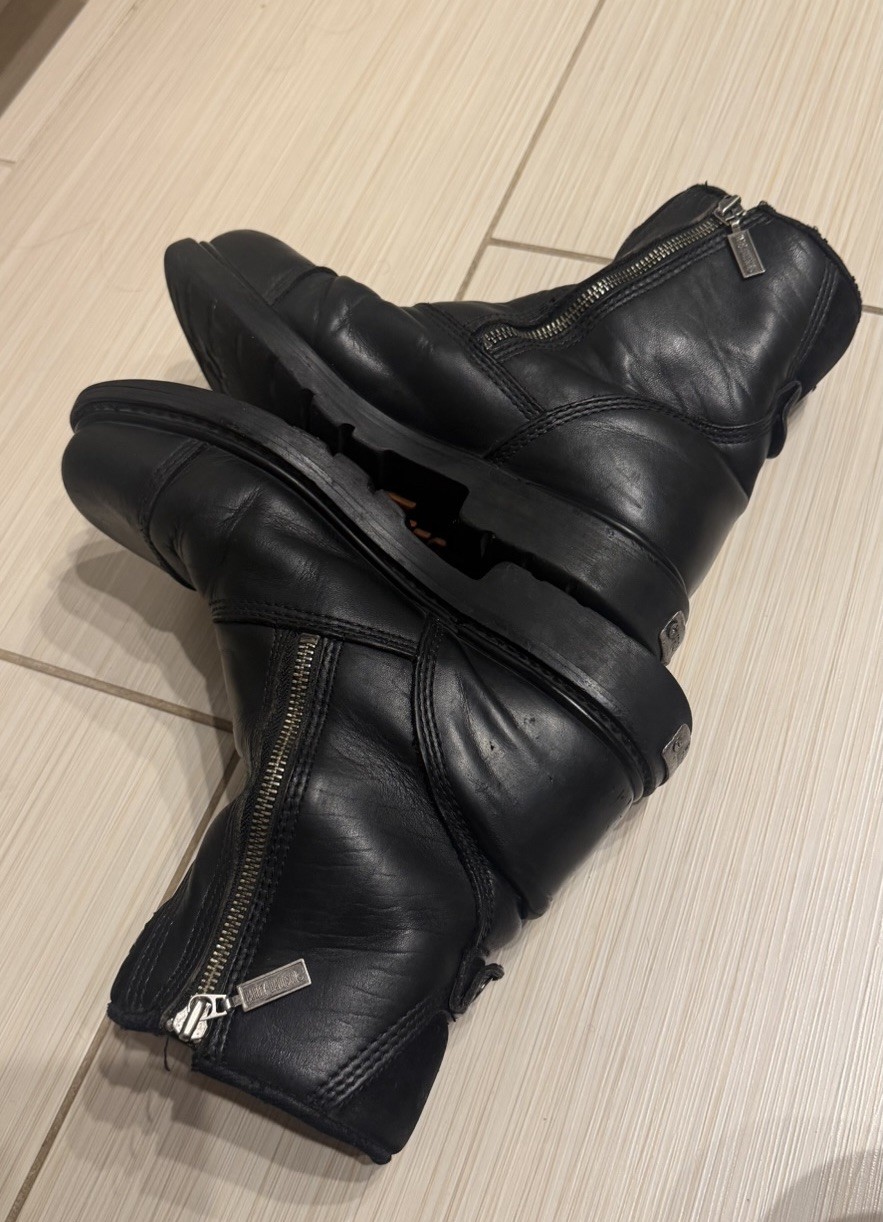 Vintage Harley Davidson Size 8.5 Womens Black Side Zip Ankle Biker Boot-See Pics